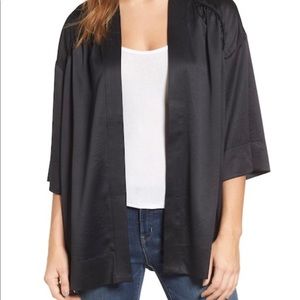 NWT HINGE satin kimono cover up